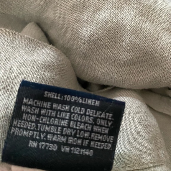 Fieldcrest 100% Linen King Size Sage Color Duvet Cover - Picture 4 of 6